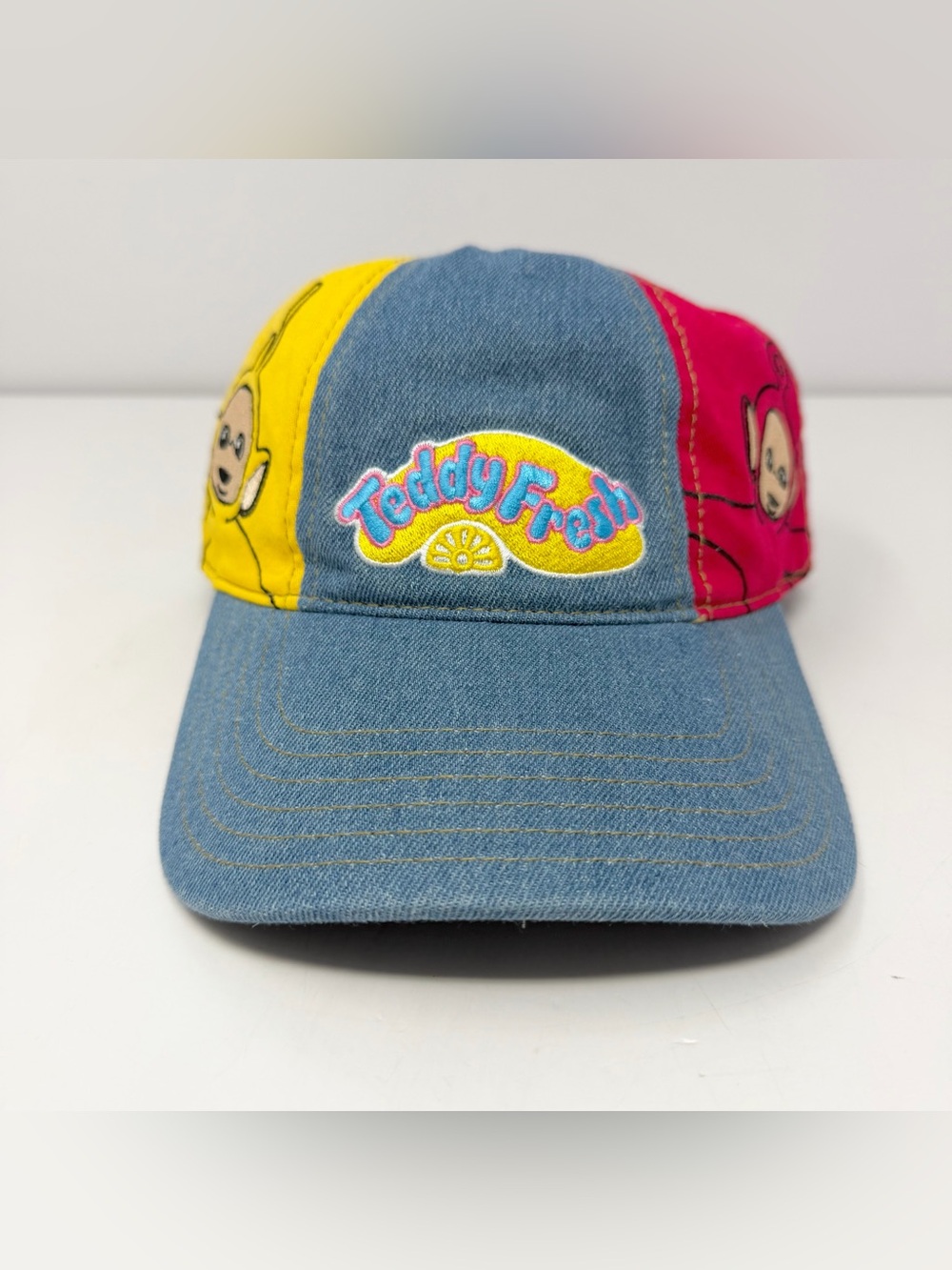 Teletubbies x Teddy Fresh Retro Baseball Cap Strapback Hat Multi Colored Panels